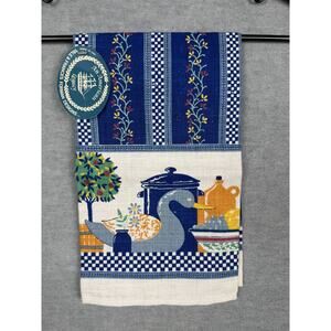 Yale & Frances Forman Designs Linen Tea Dish Towel Country Goose Print Vintage